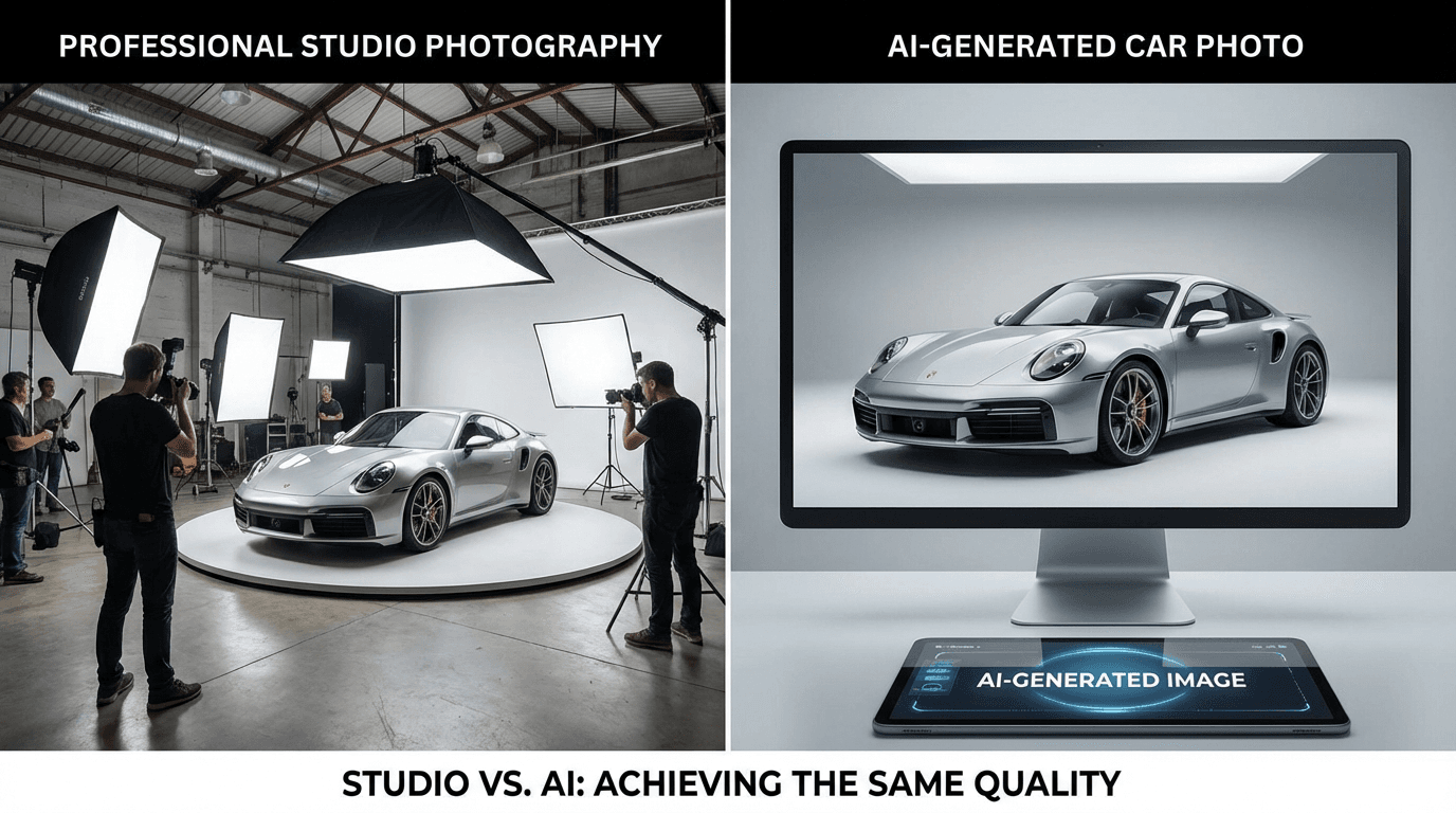 AI car photography vs professional studio: the complete comparison